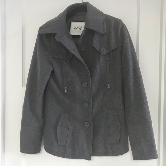 🔴SOLD🔴 Adorable Grey Peacoat - Picture 2 of 4